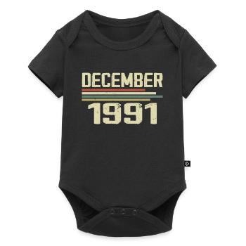 Décembre 1991 Vintage Vintage Rétro Anniversaire - Body à manches courtes Premium Bébé - noir - Devant