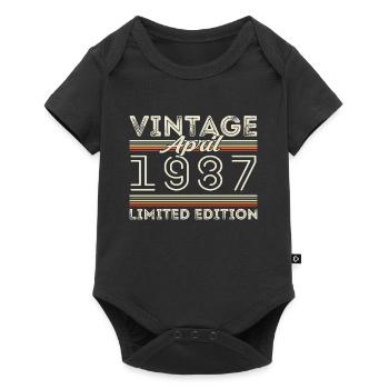 Avril 1987, Né en avril 1987 - 38ème anniversaire - Body à manches courtes Premium Bébé - noir - Devant