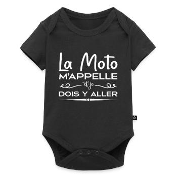 La Moto m'appelle pour Motards - Body à manches courtes Premium Bébé - noir - Devant