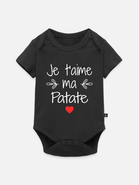 Je t'aime ma Patate - Body à manches courtes Premium Bébé - noir