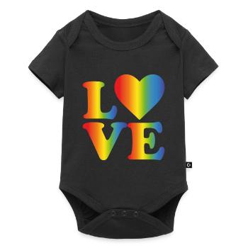 Love LGBT Rainbow - Baby Premium short-sleeve bodysuit - black - Front