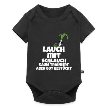 Lauch mit Schlauch Party Pumpen Fitness - Baby Premium Kurzarmbody - Schwarz - Vorne