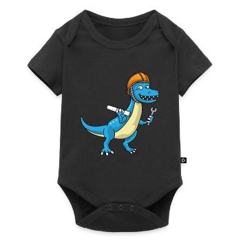 Dino Engineer Technician Tool Gift - Baby Premium short-sleeve bodysuit - black - Front