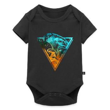 Vague de surf de couleur de rupture - Body à manches courtes Premium Bébé - noir - Devant