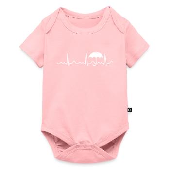 Umbrella - heartbeat, pulse, heart line, ECG - Baby Premium short-sleeve bodysuit - rose - Front