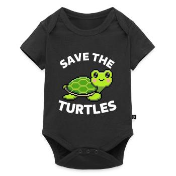 Cute sea turtle Save the turtles - Baby Premium short-sleeve bodysuit - black - Front