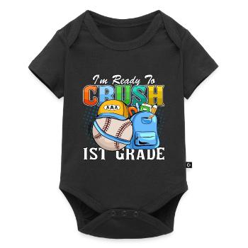 Ich bin bereit, Regenbogenmädchen Jungen der 1. Klasse zu zerquetschen - Baby Premium Kurzarmbody - Schwarz - Vorne