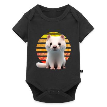 Frettchen Sonnenuntergang - Baby Premium Kurzarmbody - Schwarz - Vorne
