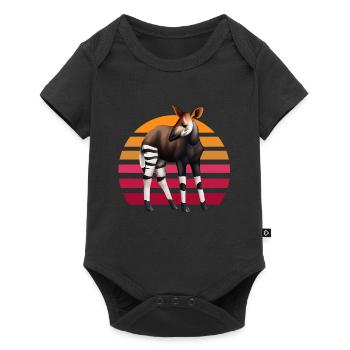 Süßes Okapi - Baby Premium Kurzarmbody - Schwarz - Vorne