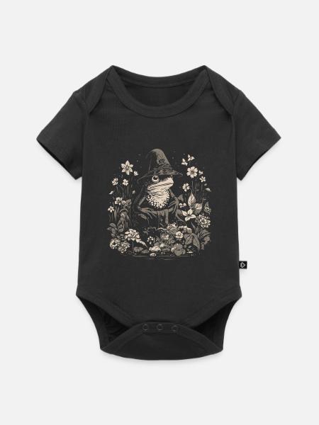 Frosch Zauberer - Baby Premium Kurzarmbody - Schwarz