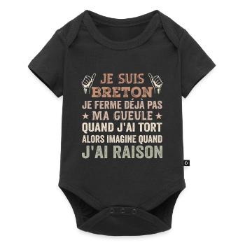 Je Suis Breton - Body à manches courtes Premium Bébé - noir - Devant