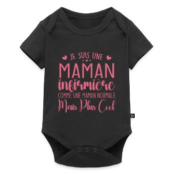 Cadeau Infirmière – Je Suis Une Maman Infirmière - Body à manches courtes Premium Bébé - noir - Devant