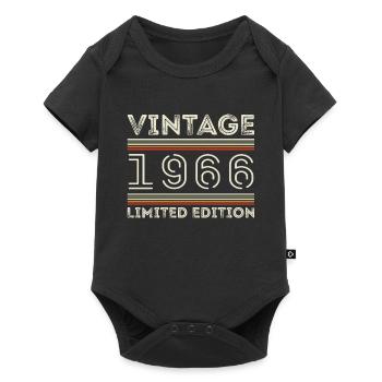 Vintage 1966 - Year 1966 Birthday Gift 1966 - Baby Premium short-sleeve bodysuit - black - Front