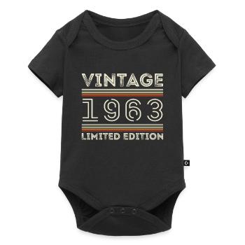 Vintage 1963 - Year 1963 Birthday Gift 1963 - Baby Premium short-sleeve bodysuit - black - Front