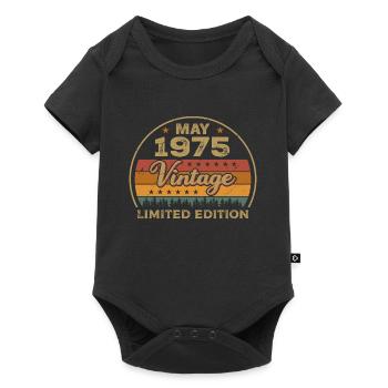 Don de mai Mai 1975 Jubilé Mai 1975 Mai 1975 - Body à manches courtes Premium Bébé - noir - Devant