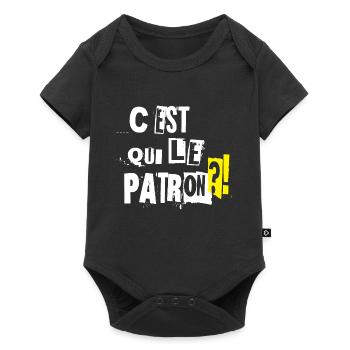 C'est qui le patron ? Cadeau humour et drôle - Body à manches courtes Premium Bébé - noir - Devant