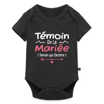 Témoin de la Mariée Témoin qui Déchire - Body à manches courtes Premium Bébé - noir - Devant