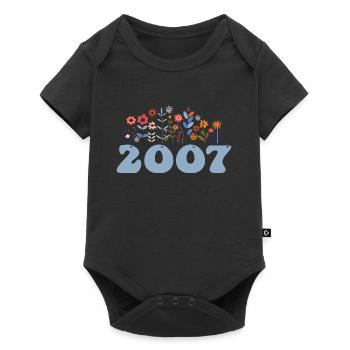 2007 Floral Pattern 2007 Floral Theme Flowers 2007 - Baby Premium short-sleeve bodysuit - black - Front