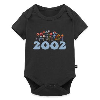 2002 Floral Pattern 2002 Floral Theme Flowers 2002 - Baby Premium short-sleeve bodysuit - black - Front