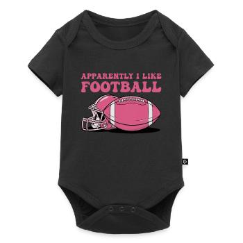 Apparently I Like Football Funny Football girls - Baby Premium short-sleeve bodysuit - black - Front