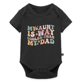 Meine Tante ist viel cooler als mein Vater - Baby Premium Kurzarmbody - Schwarz - Vorne