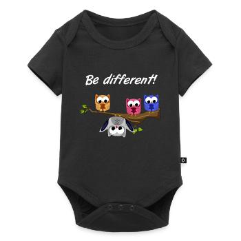Be Different! - Sweet Fun Saying - Owls Motto - Baby Premium short-sleeve bodysuit - black - Front