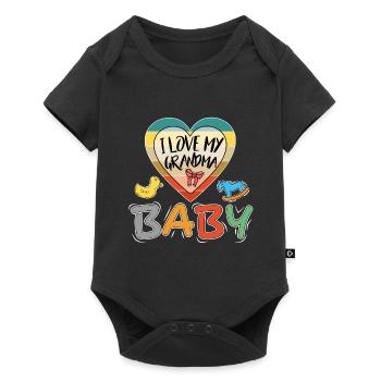 Baby I love Grandma Ich liebe Oma Familie - Baby Premium Kurzarmbody - Schwarz - Vorne