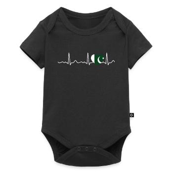 Pakistan - rythme cardiaque, pouls, ligne cardiaque, ECG - Body à manches courtes Premium Bébé - noir - Devant