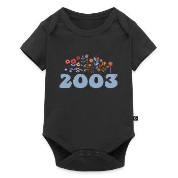 2003 Floral Pattern 2003 Floral Theme Flowers 2003 - Baby Premium short-sleeve bodysuit - black - Front