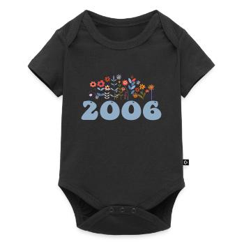 2006 Floral Pattern 2006 Floral Theme Flowers 2006 - Baby Premium short-sleeve bodysuit - black - Front