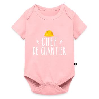 Chef De Chantier - Body à manches courtes Premium Bébé - rose - Devant