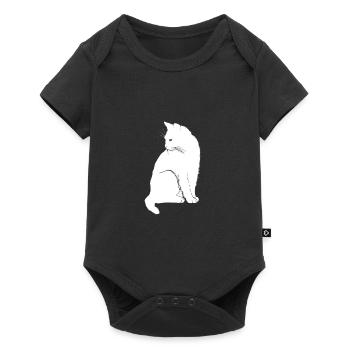CAT SITS ET BLANC | IDEE CADEAU - Body à manches courtes Premium Bébé - noir - Devant