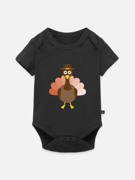 Thanksgiving Truthahn - Baby Premium Kurzarmbody - Schwarz