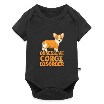 Désordre corgi obsessionnel - Body à manches courtes Premium Bébé - noir - Devant