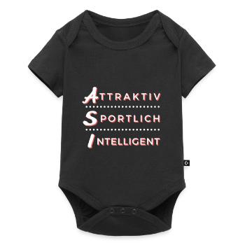 ASI - Attraktiv Sportlich Intelligent - Baby Premium Kurzarmbody - Schwarz - Vorne