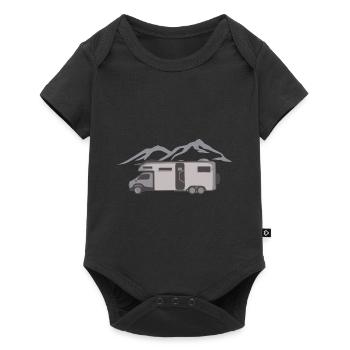 Camping camper van - Baby Premium short-sleeve bodysuit - black - Front