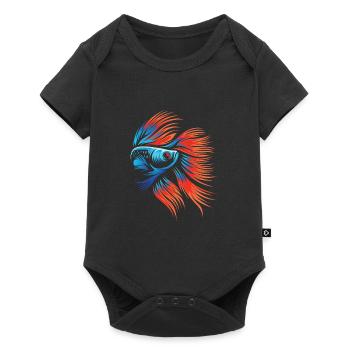 Aquarium Angeln Kampffisch - Baby Premium Kurzarmbody - Schwarz - Vorne