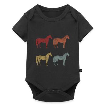 Pony Riding Retro Equestrian Horse Horse Equestrian Equestrian - Baby Premium short-sleeve bodysuit - black - Front