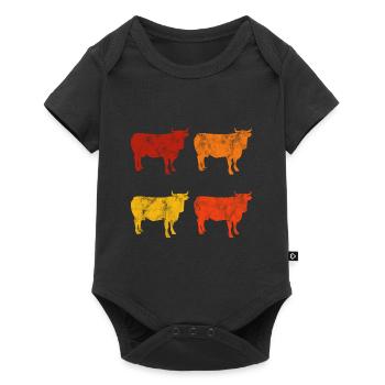 Farmer Cow Cows Cow Retro Farming Farmer - Baby Premium short-sleeve bodysuit - black - Front