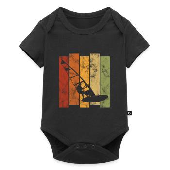 Windsurfing Surfing Retro Windsurfer Windsurfing - Baby Premium short-sleeve bodysuit - black - Front