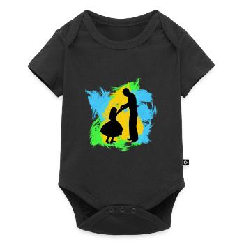 Père et fille - Body à manches courtes Premium Bébé - noir - Devant