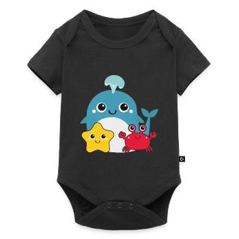 Petite baleine - Body à manches courtes Premium Bébé - noir - Devant
