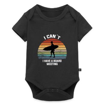 i cant't i have a board meeting - Body à manches courtes Premium Bébé - noir - Devant