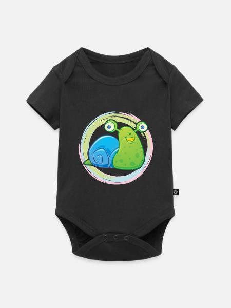 Lustige Schnecke - Baby Premium Kurzarmbody - Schwarz