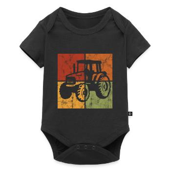 Tracteurs ferme trecker tracteur tracteur tracteur rétro - Body à manches courtes Premium Bébé - noir - Devant