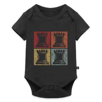Jeu d’échecs Rétro Schachmatt Échecs - Body à manches courtes Premium Bébé - noir - Devant