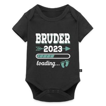 Bruder 2023 Loading Geschwister - Baby Premium Kurzarmbody - Schwarz - Vorne