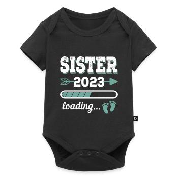 Sister 2023 Loading Big Sister Gift - Baby Premium short-sleeve bodysuit - black - Front