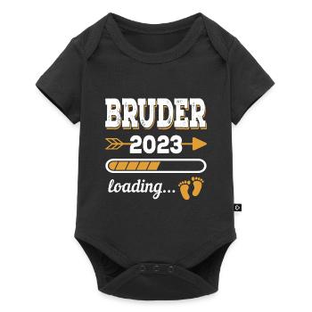 Bruder 2023 Zukünftiger Großer Bruder Geschenkidee - Baby Premium Kurzarmbody - Schwarz - Vorne