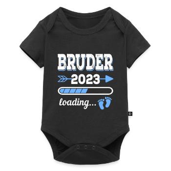 Großer Bruder 2023 Geburt Geschenkidee - Baby Premium Kurzarmbody - Schwarz - Vorne